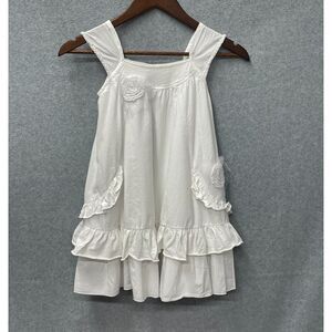 Naartjie White Ruffle Dress Girls Size 6 Boho Cottagecore Floral
